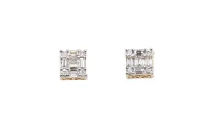 0.52  Diamond Square Earrings