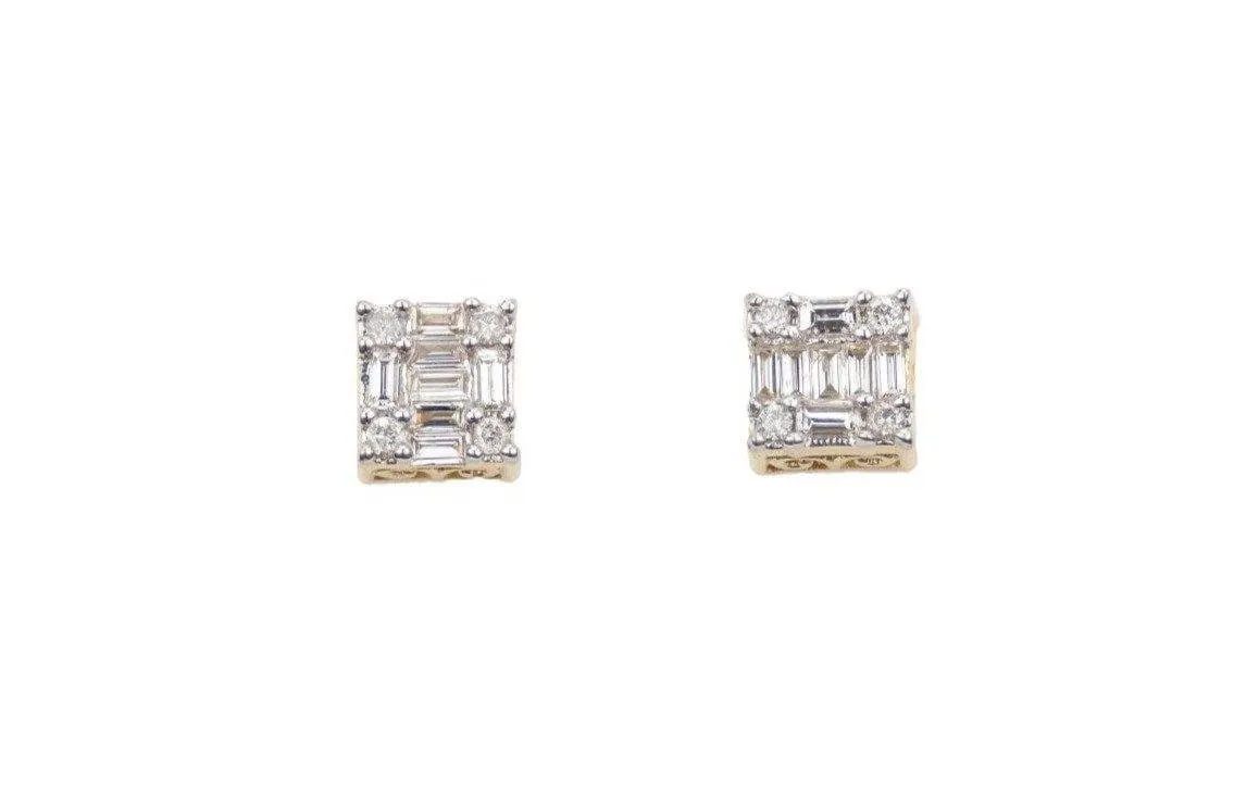 0.52  Diamond Square Earrings