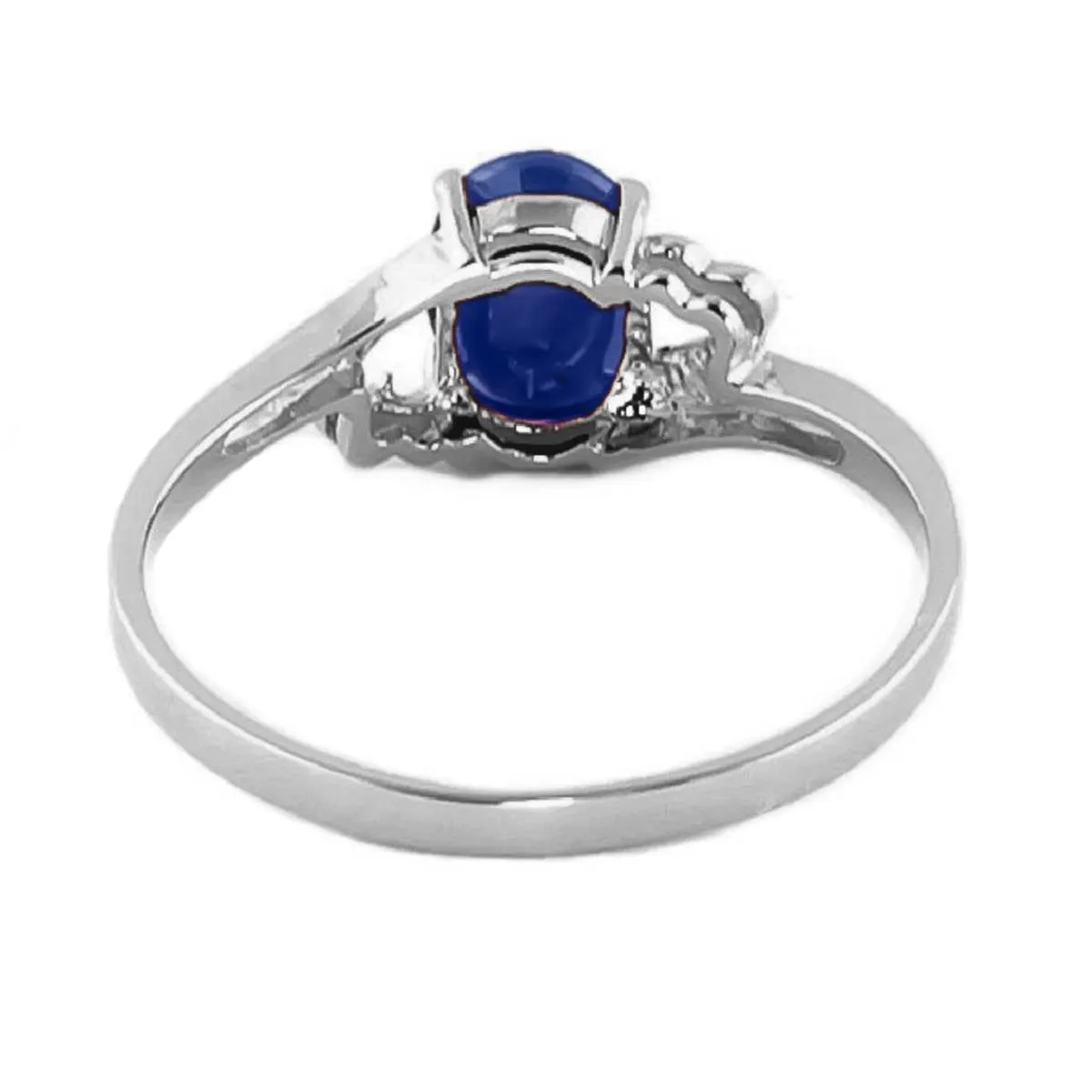 1 Carat 14K Solid White Gold Rings Natural Sapphire