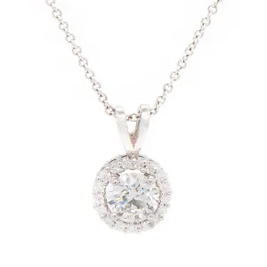 1.07ct 14k White Gold Diamond Pendant