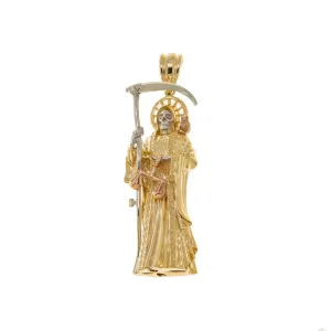 10K GOLD TRICOLOR GRIM REAPER PENDANT 28.2G