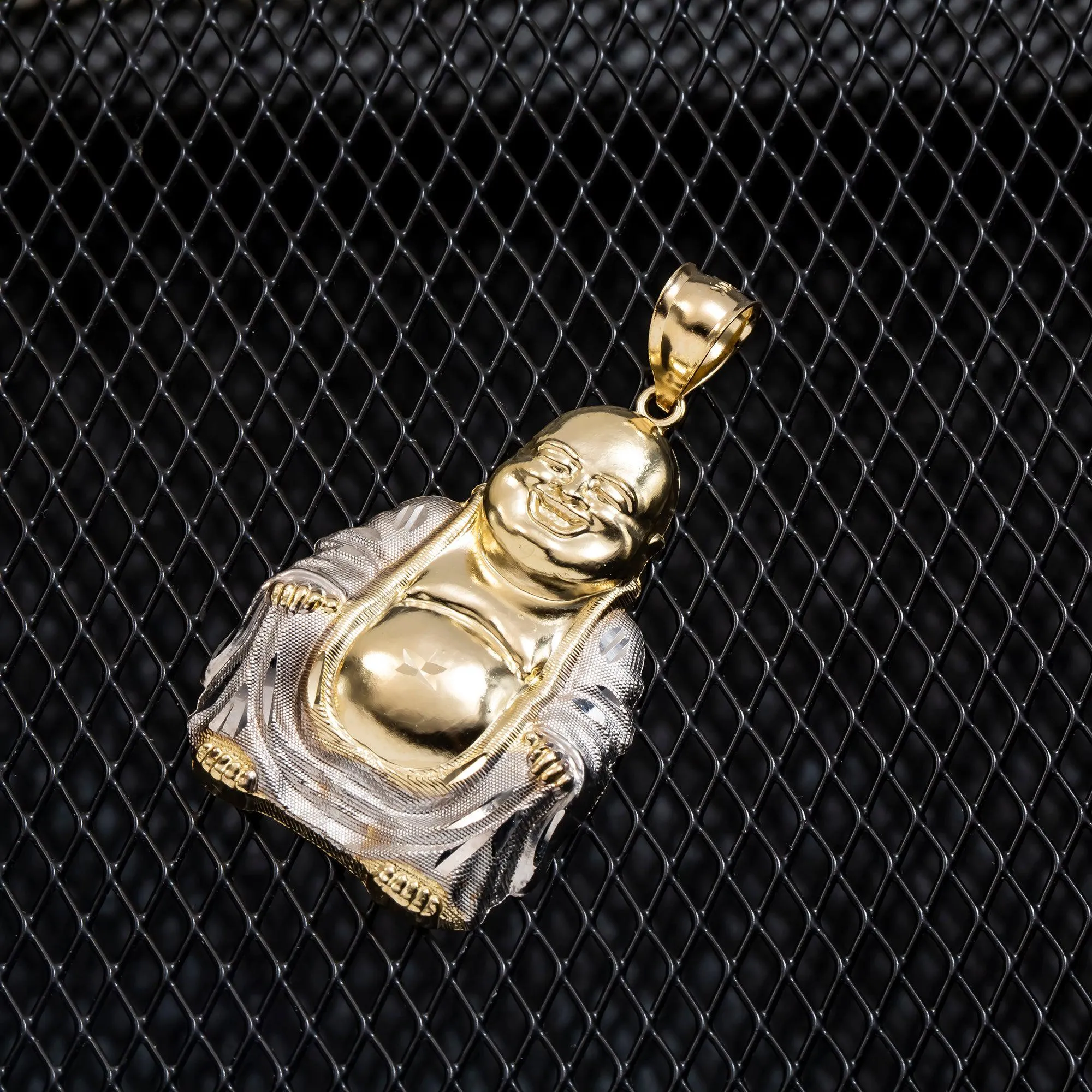 10K GOLD TWO TONE BUDDHA PENDANT 6.6G