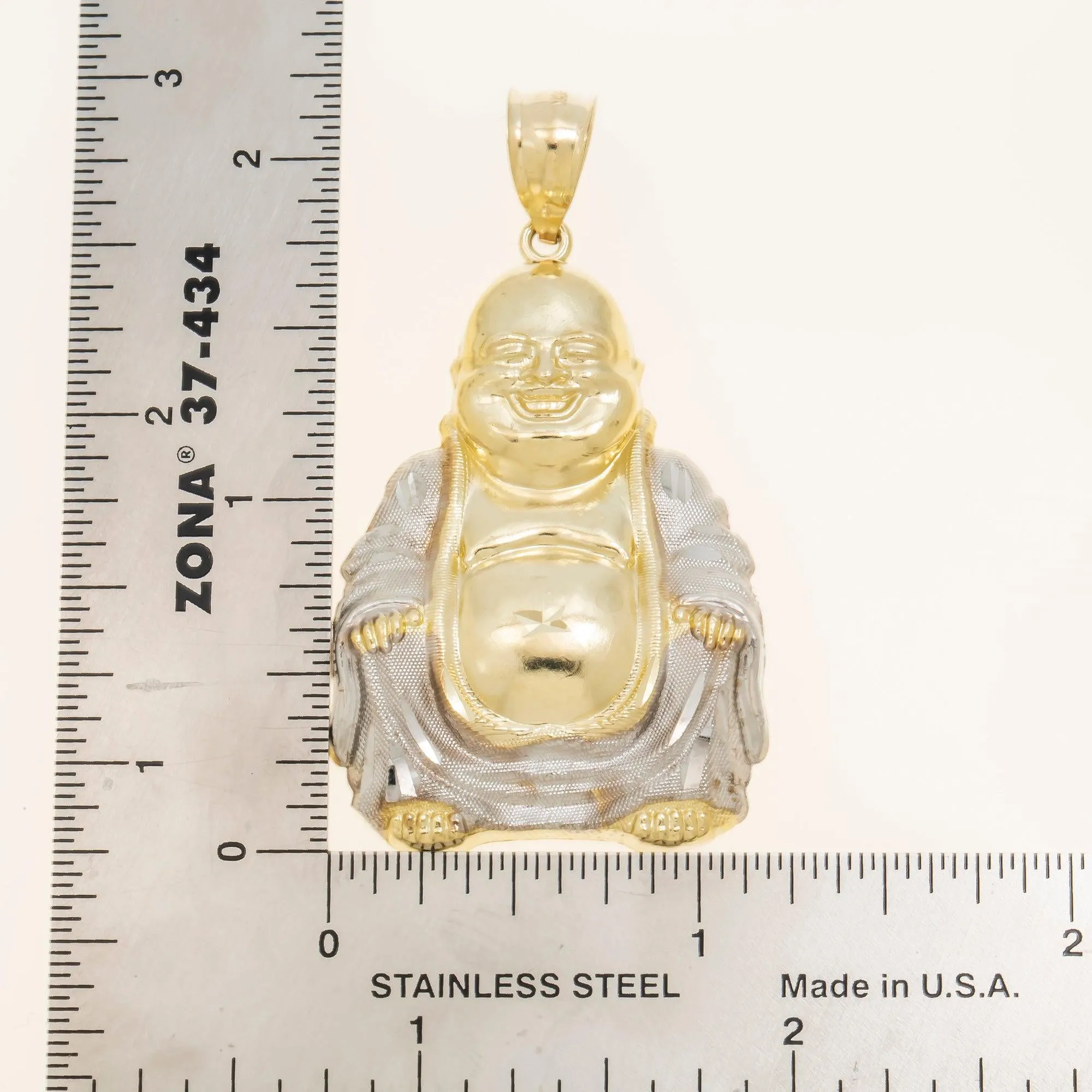 10K GOLD TWO TONE BUDDHA PENDANT 6.6G