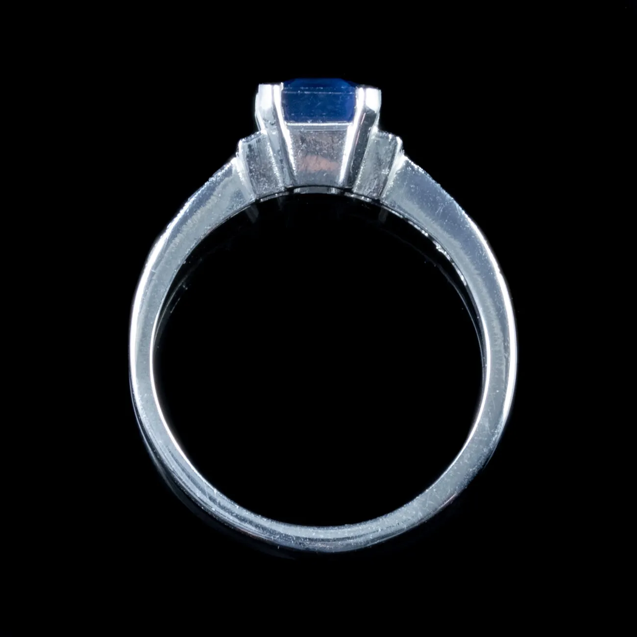 1.10Ct Sapphire 0.60Ct Diamond Engagement Ring Platinum