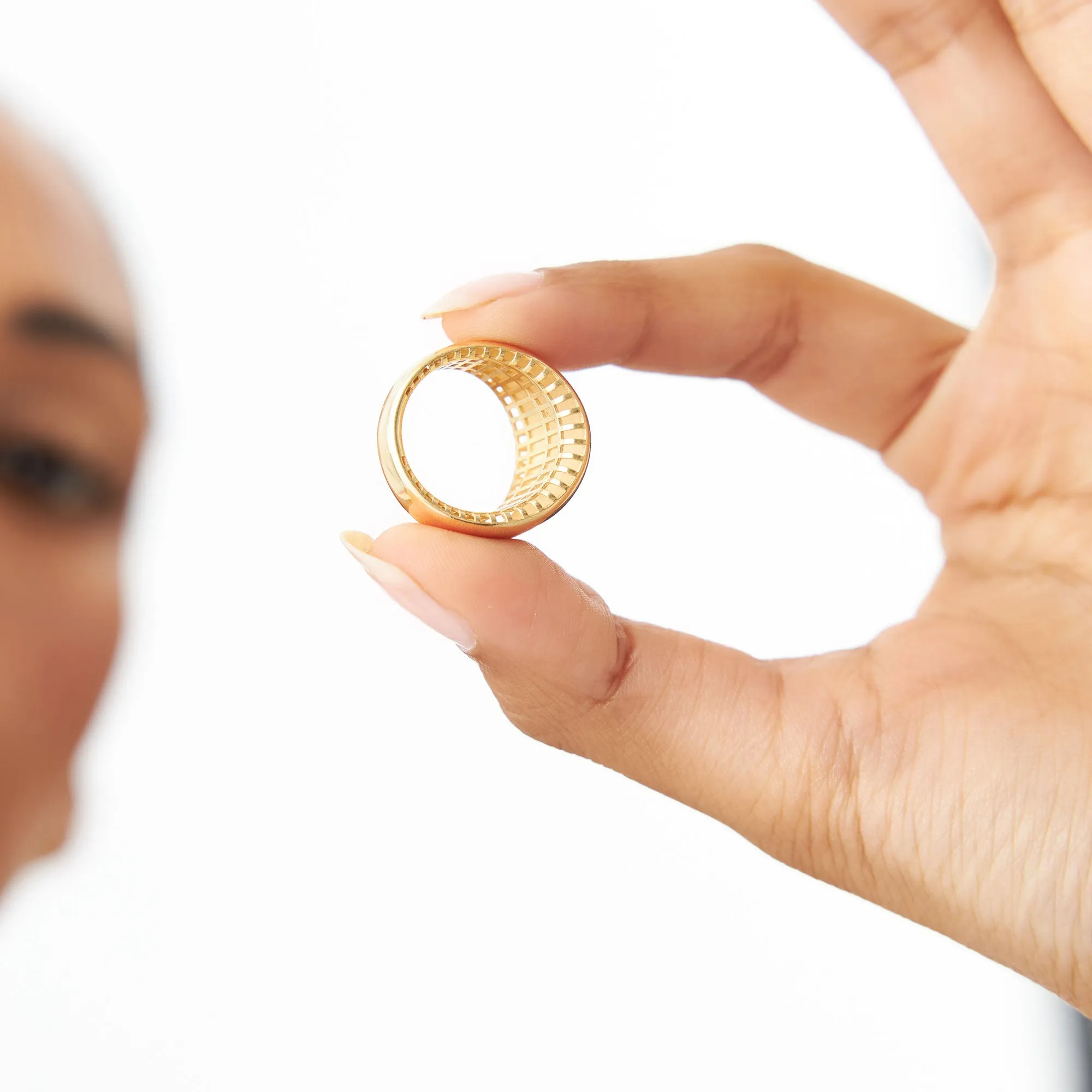 14k Chunky Gold Dome Graduating Statement Ring