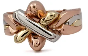 14K Gold 4 Band Puzzle Ring FANCY