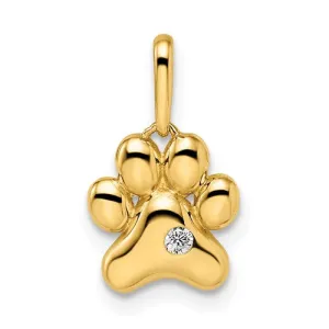 14k Paw Print Pendant