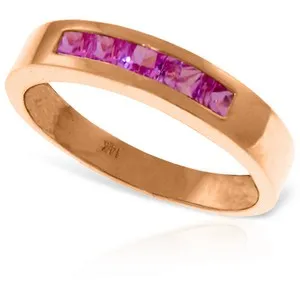 14K Solid Rose Gold Rings w/ Natural Pink Sapphires