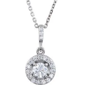 14K White 1/2 CTW Lab-Grown Diamond 18" Necklace