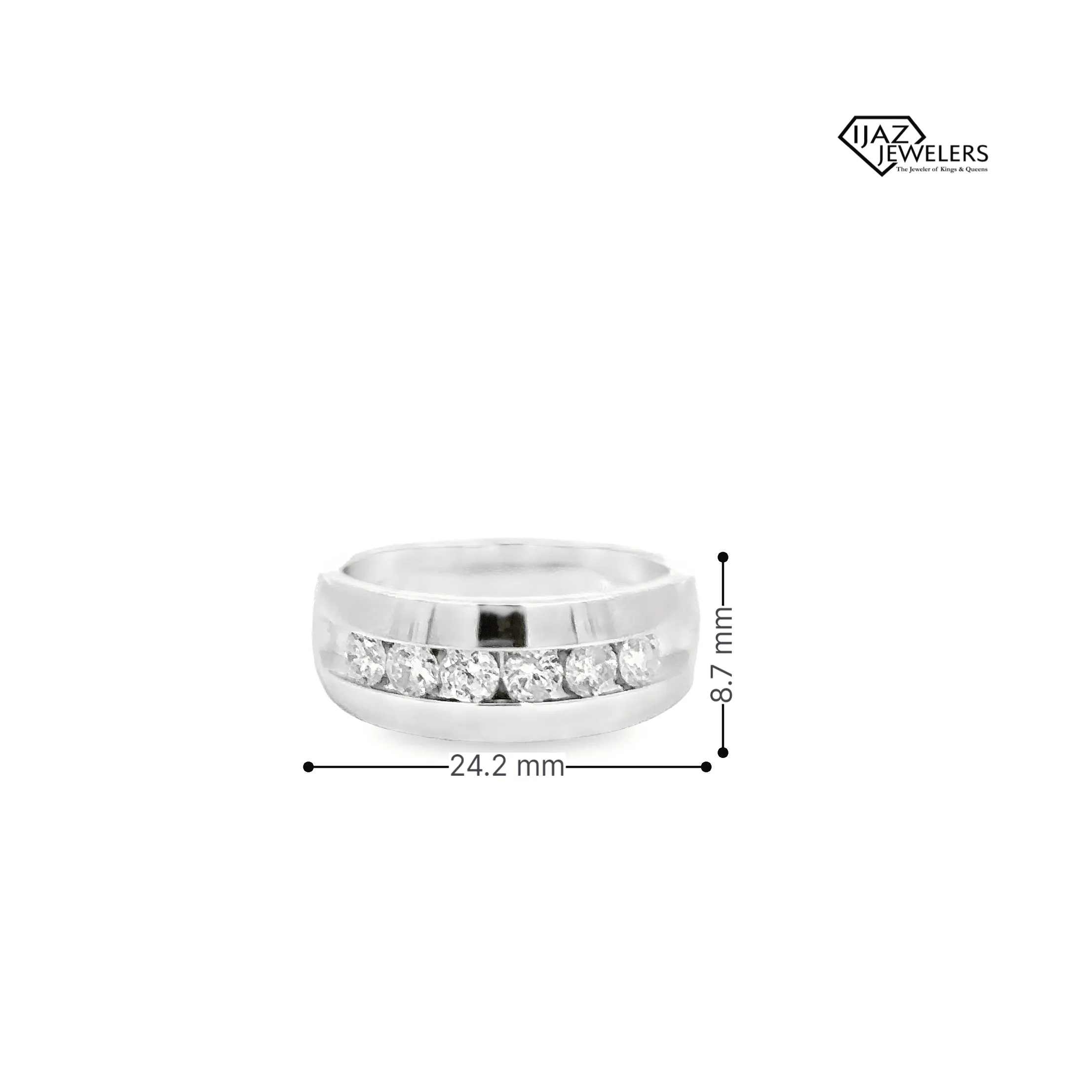 14K White Gold 1.03 CTW Diamond Band