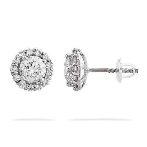 14k White Gold Diamond Earrings 2.29 Ctw