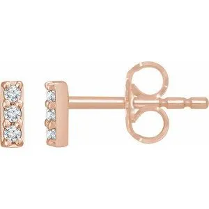 14K Yellow .05 CTW Lab-Grown Diamond Bar Earrings