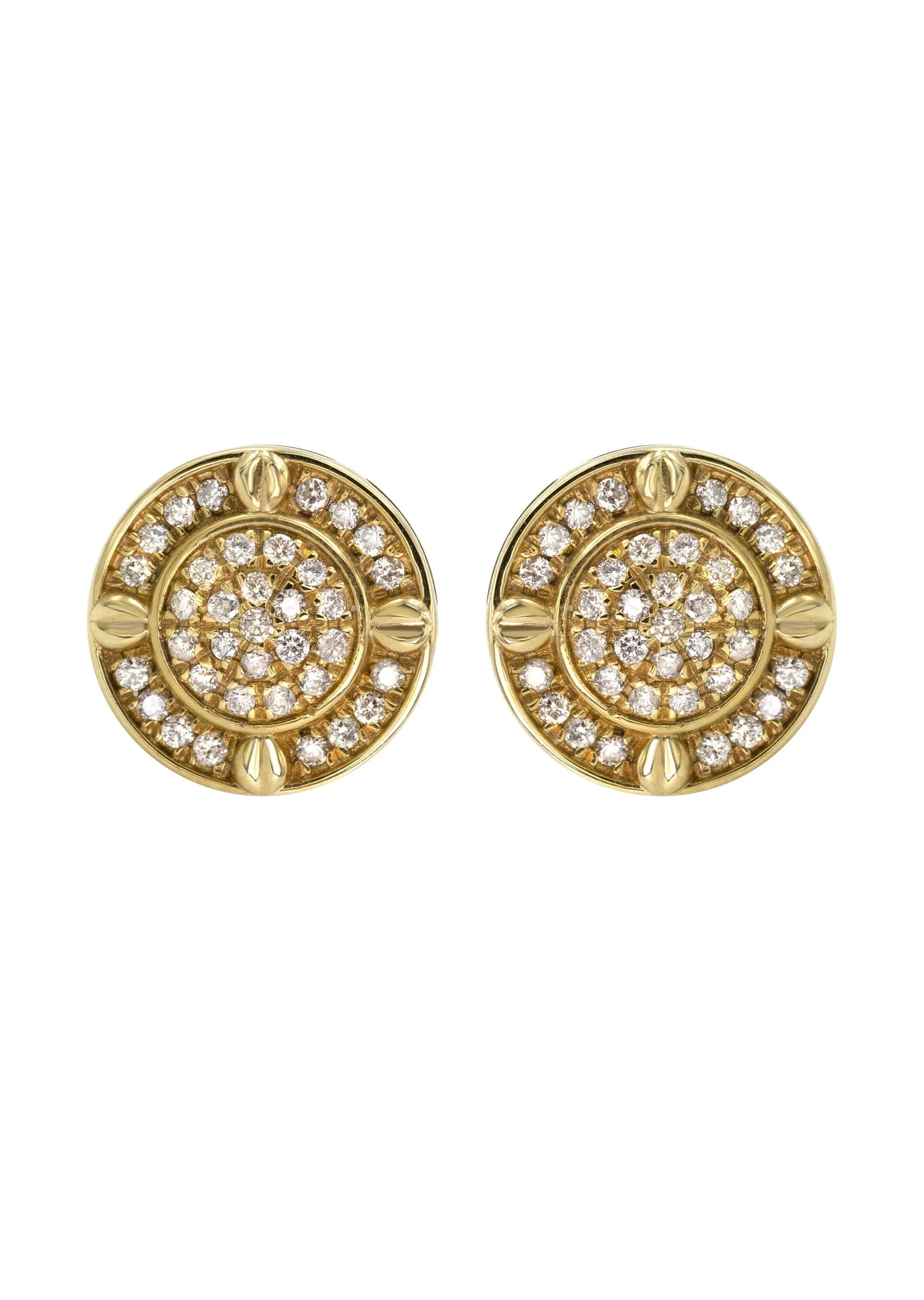 14K Yellow Gold Diamond Earrings For Men | 0.23 Carats | 2.28 Grams