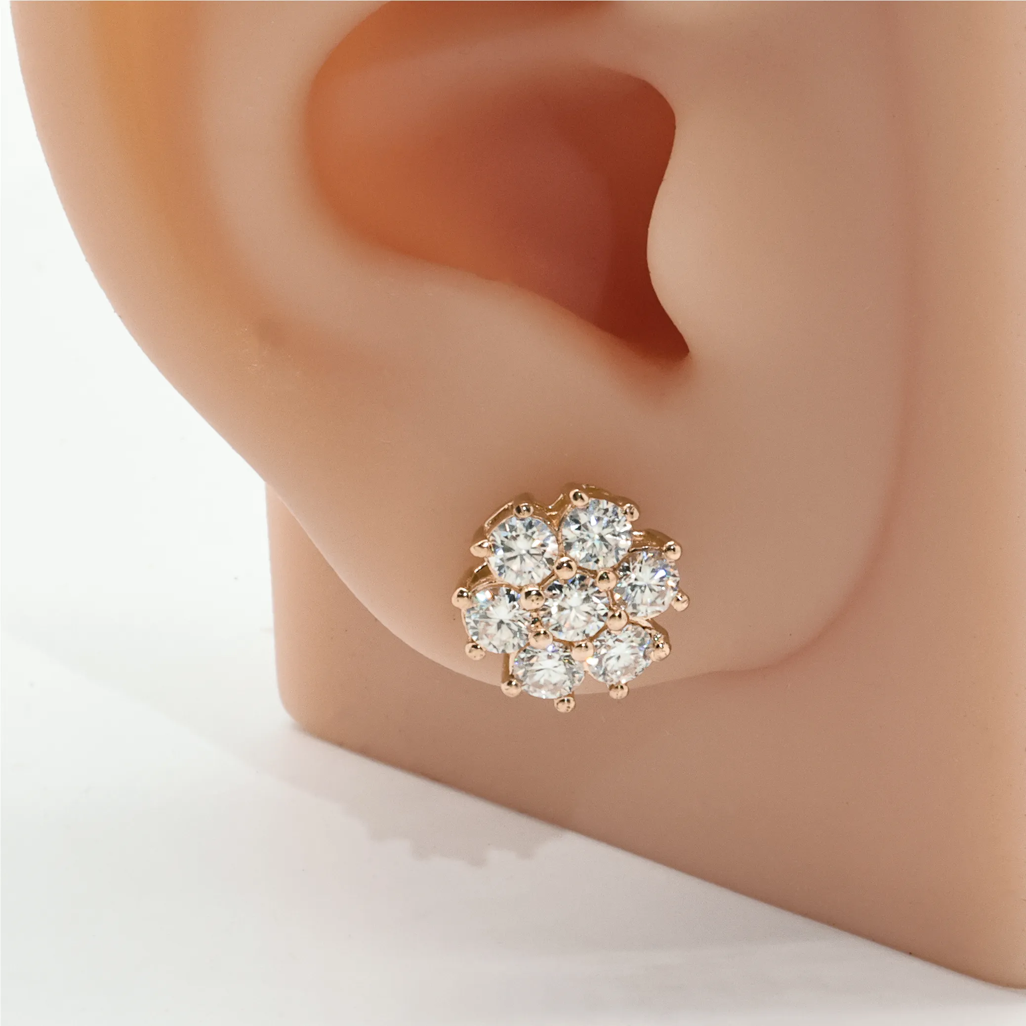 14k Yellow Gold Lab Diamond Cluster Earrings 1.67 ctw