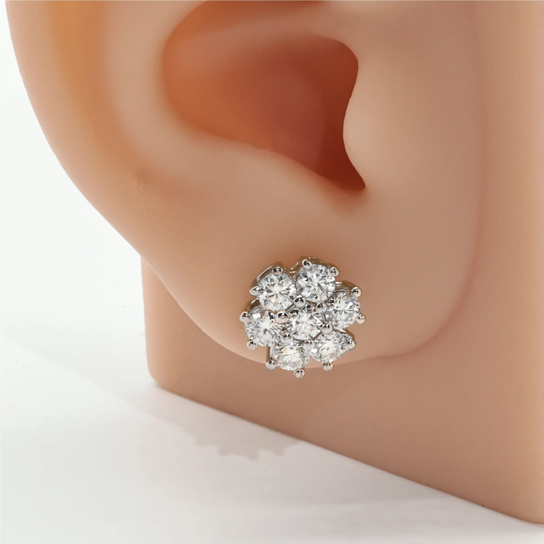 14k Yellow Gold Lab Diamond Cluster Earrings 1.67 ctw