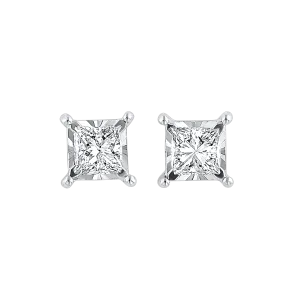 14KTW Diamond Tru Reflection Basics Stud 1 Ct