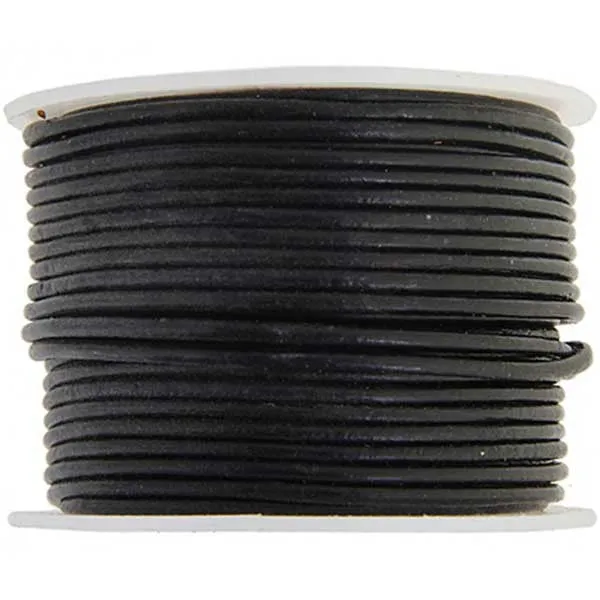 1.5mm Round Leather Cord - 25 meters - 3 Colors