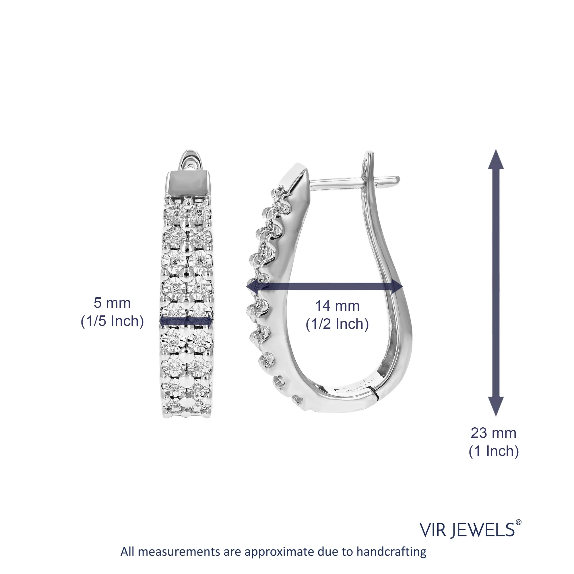 1/6 cttw Lab Grown Diamond Two Row Hoop Earring Sterling Silver