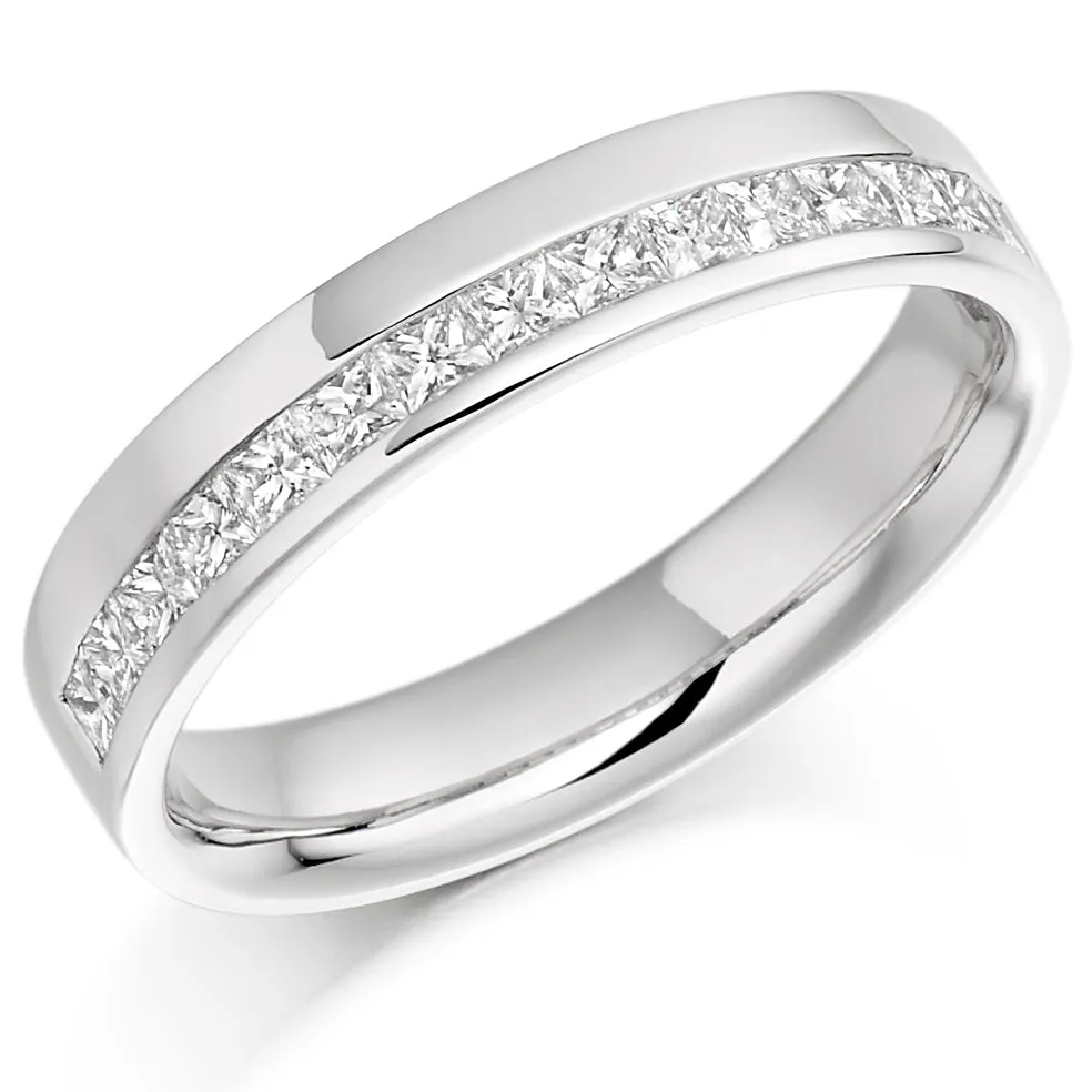 18ct White Gold Princess Cut Eternity Ring 0.50ct