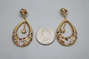 18K Yellow Gold Diamond Drop Earrings (2.08 CTW) (Local pick-up only)