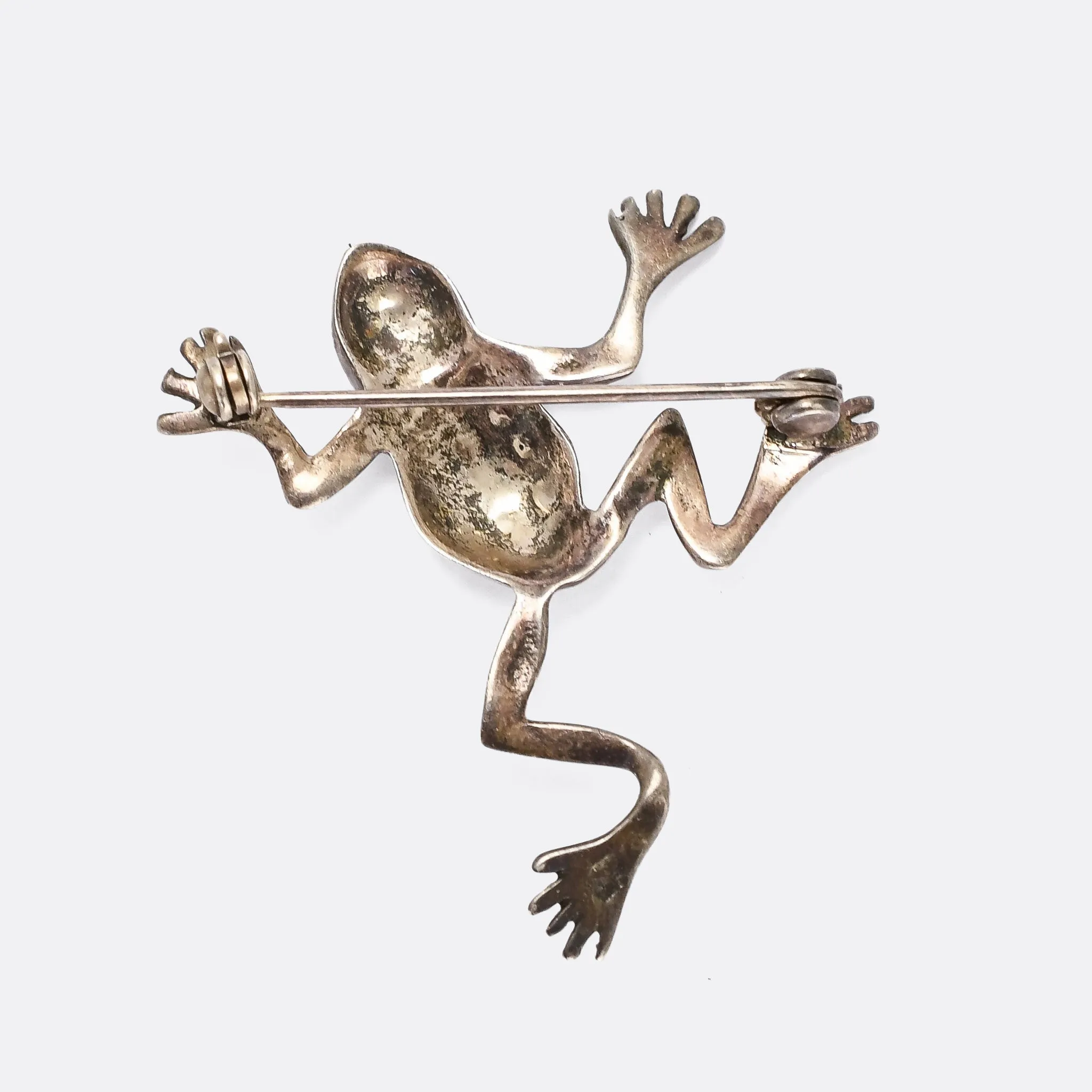 1950s Marcasite Frog Brooch