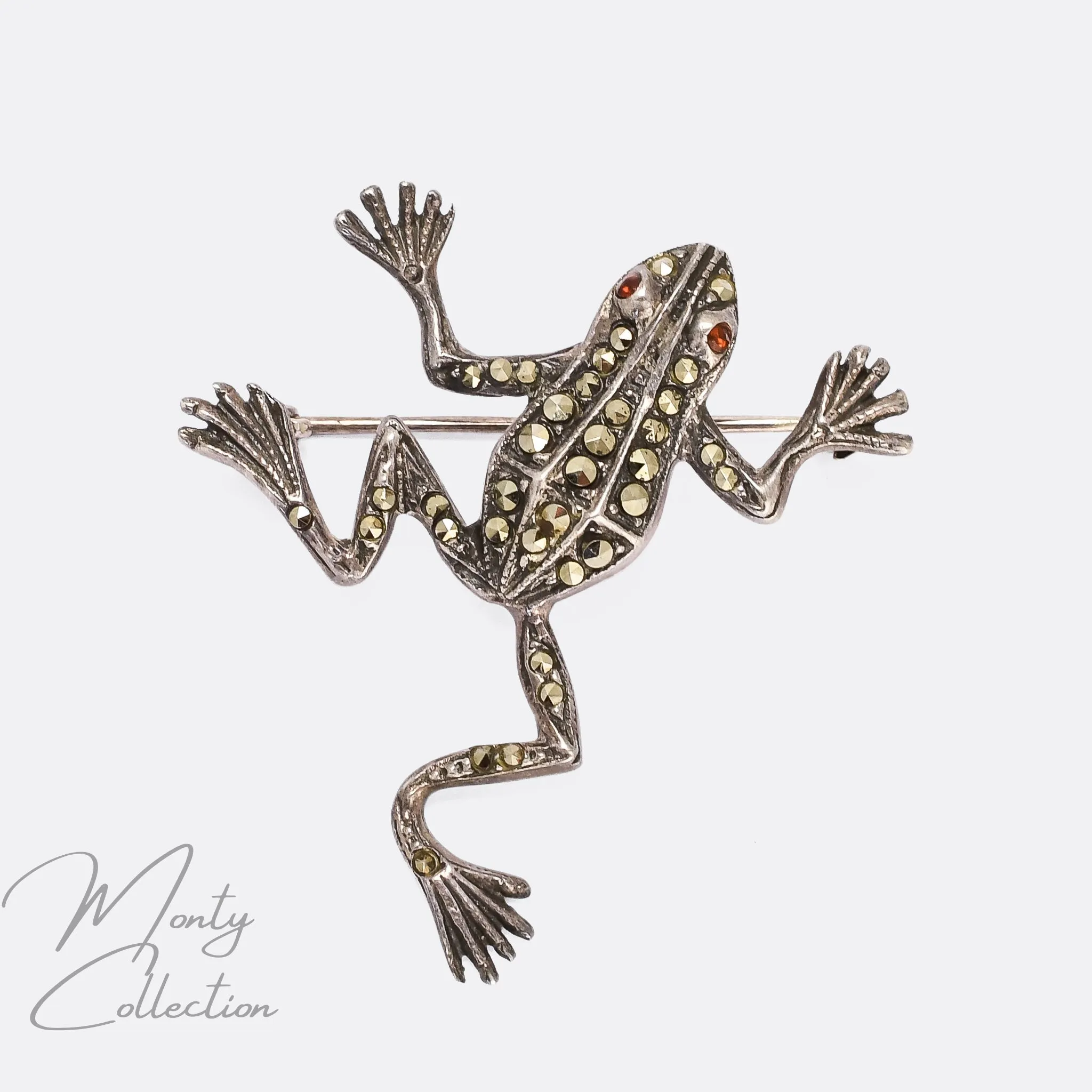 1950s Marcasite Frog Brooch