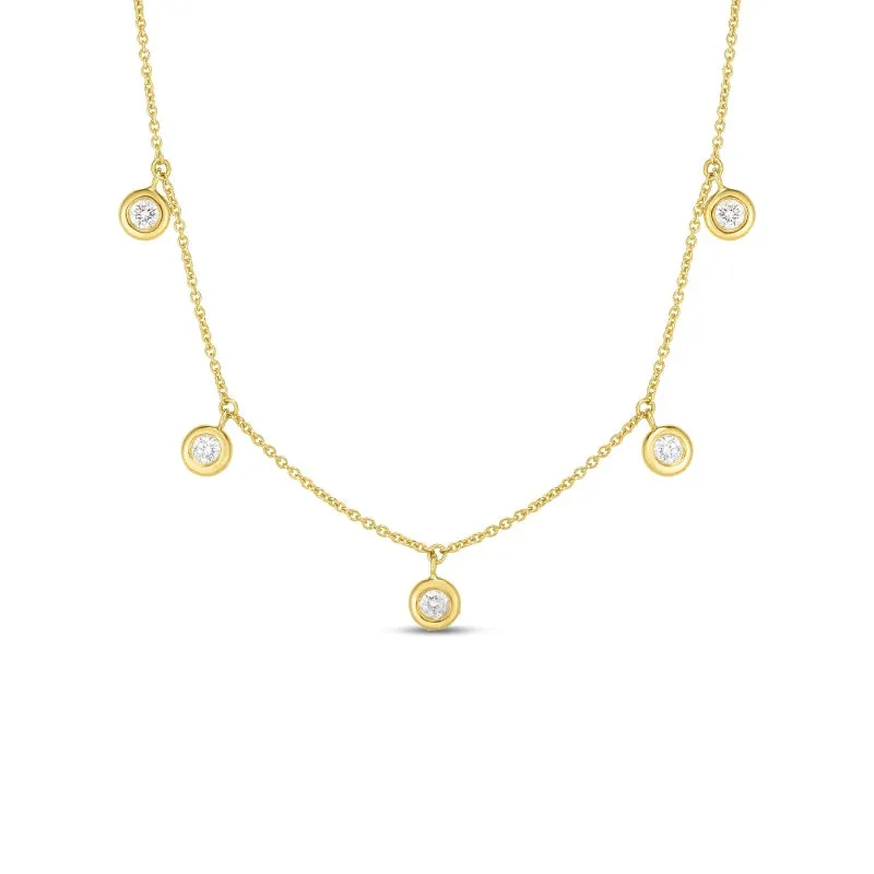 5 Dangling Bezel Set Diamond Necklace