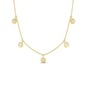 5 Dangling Bezel Set Diamond Necklace