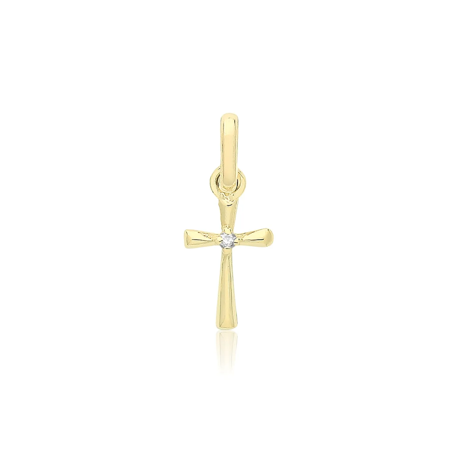 9CT GOLD CROSS PENDANT WITH CZ