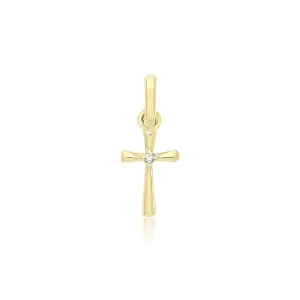 9CT GOLD CROSS PENDANT WITH CZ