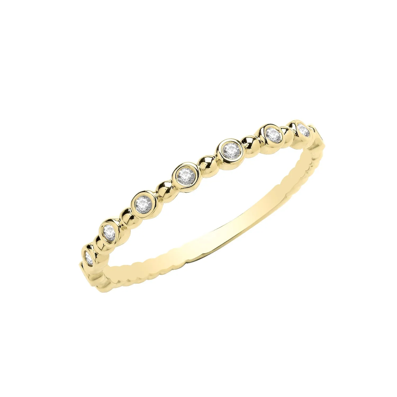 9CT GOLD CZ BOBBLE RING