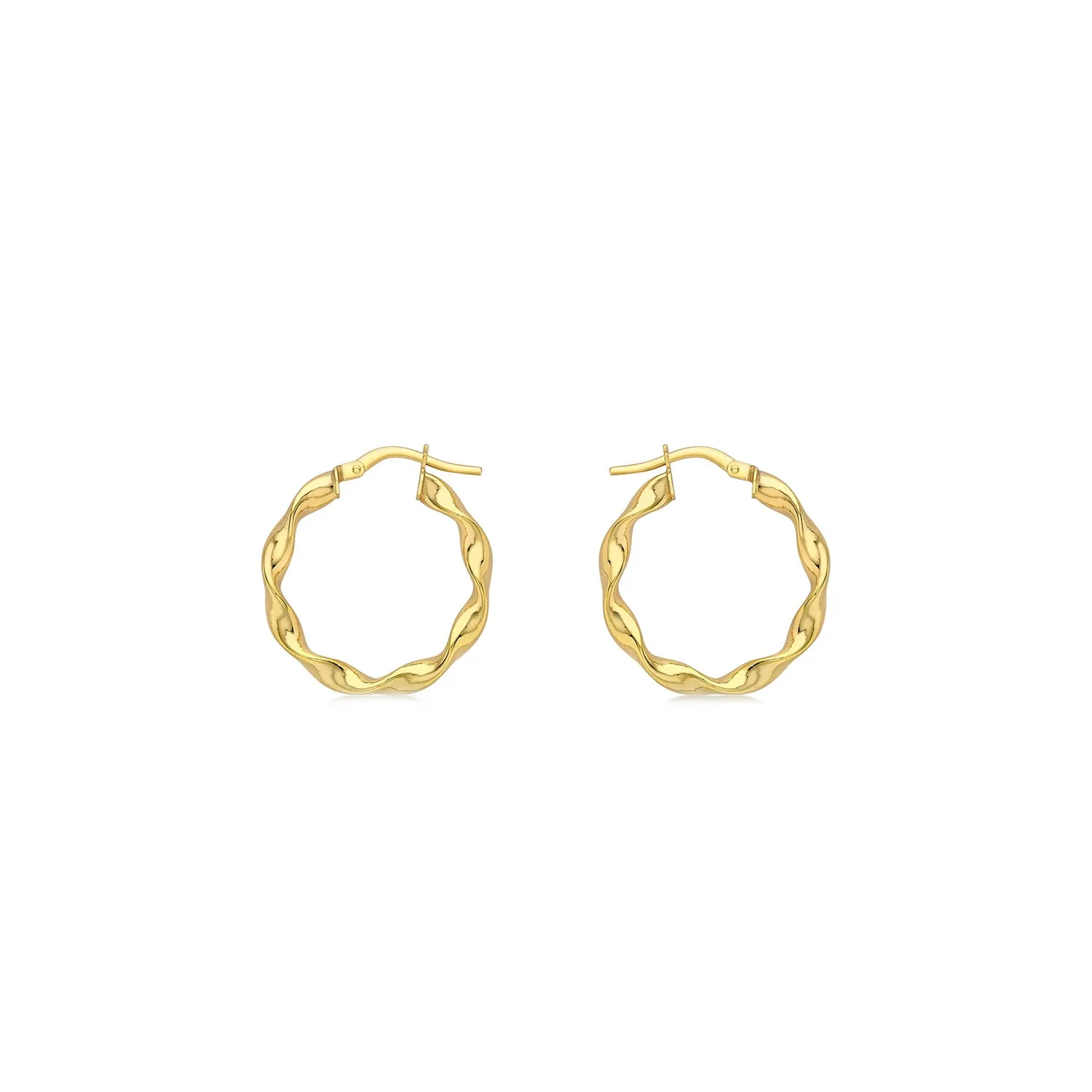 9K Yellow Gold Twist Hoop Earrings - 1.51.2259