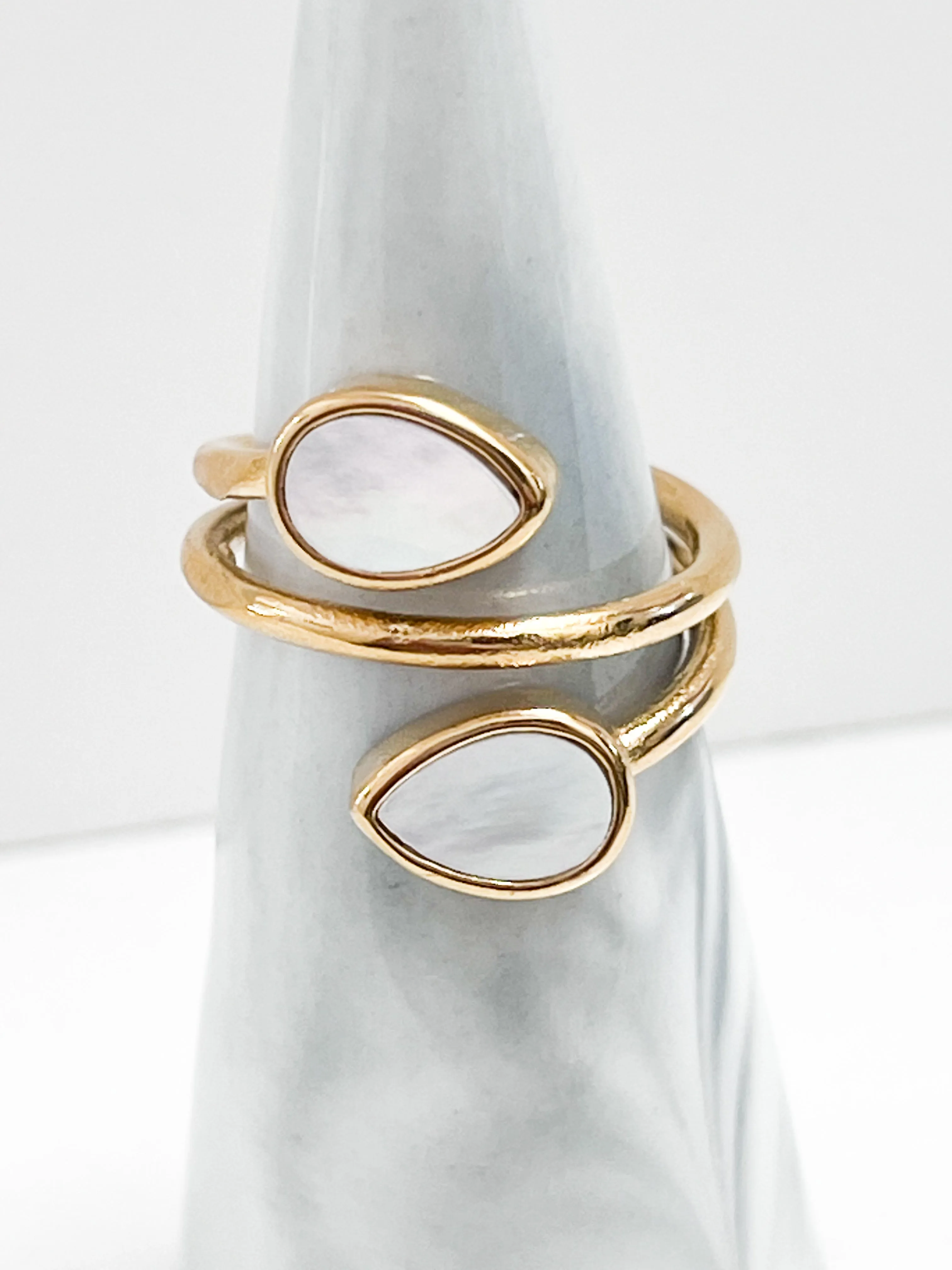 Addison - Gold Teardrop Opal Ring