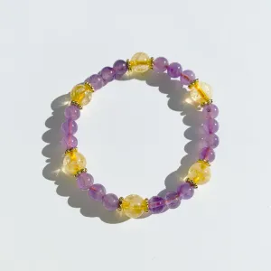 Amethyst   Citrine Stretch Bracelet