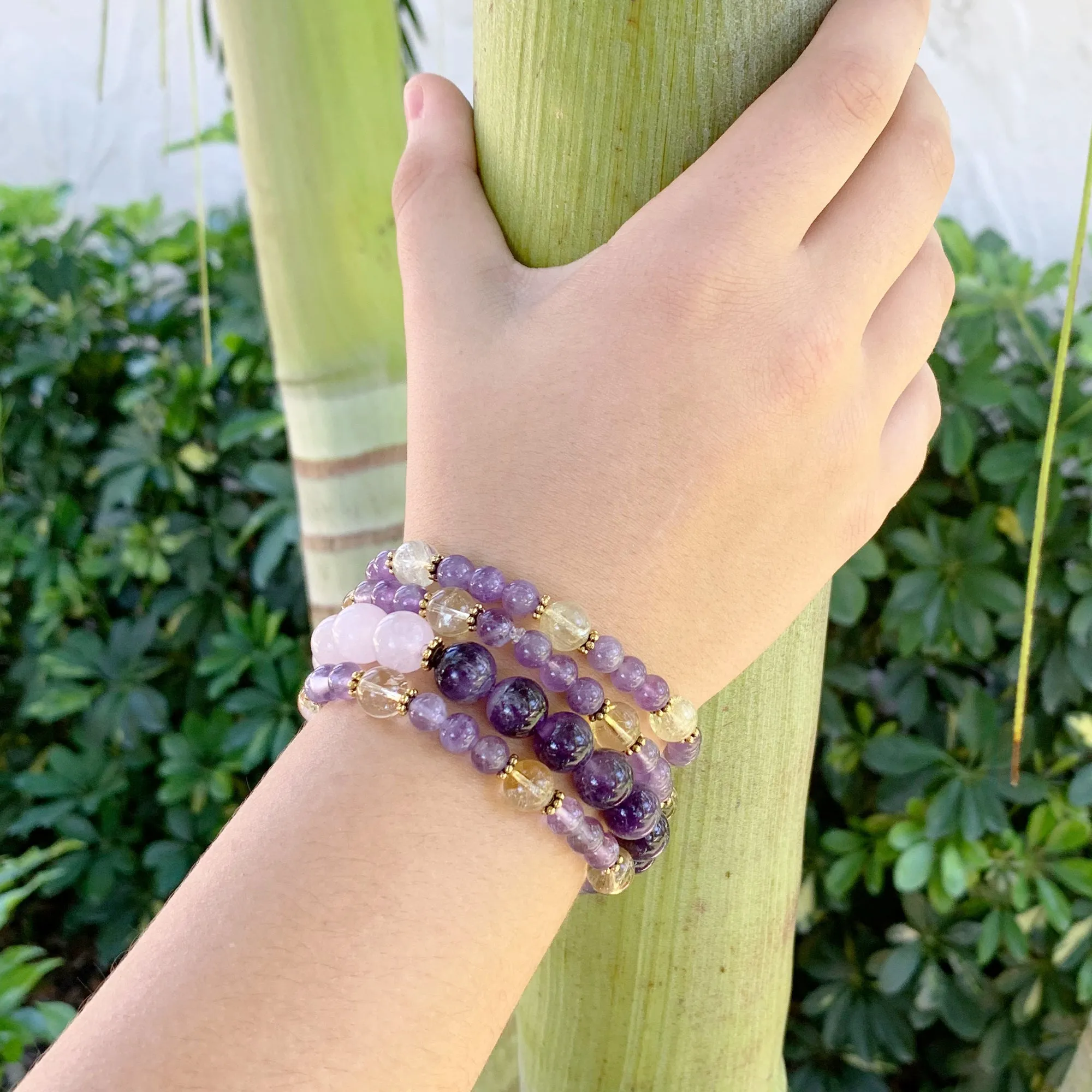 Amethyst   Citrine Stretch Bracelet