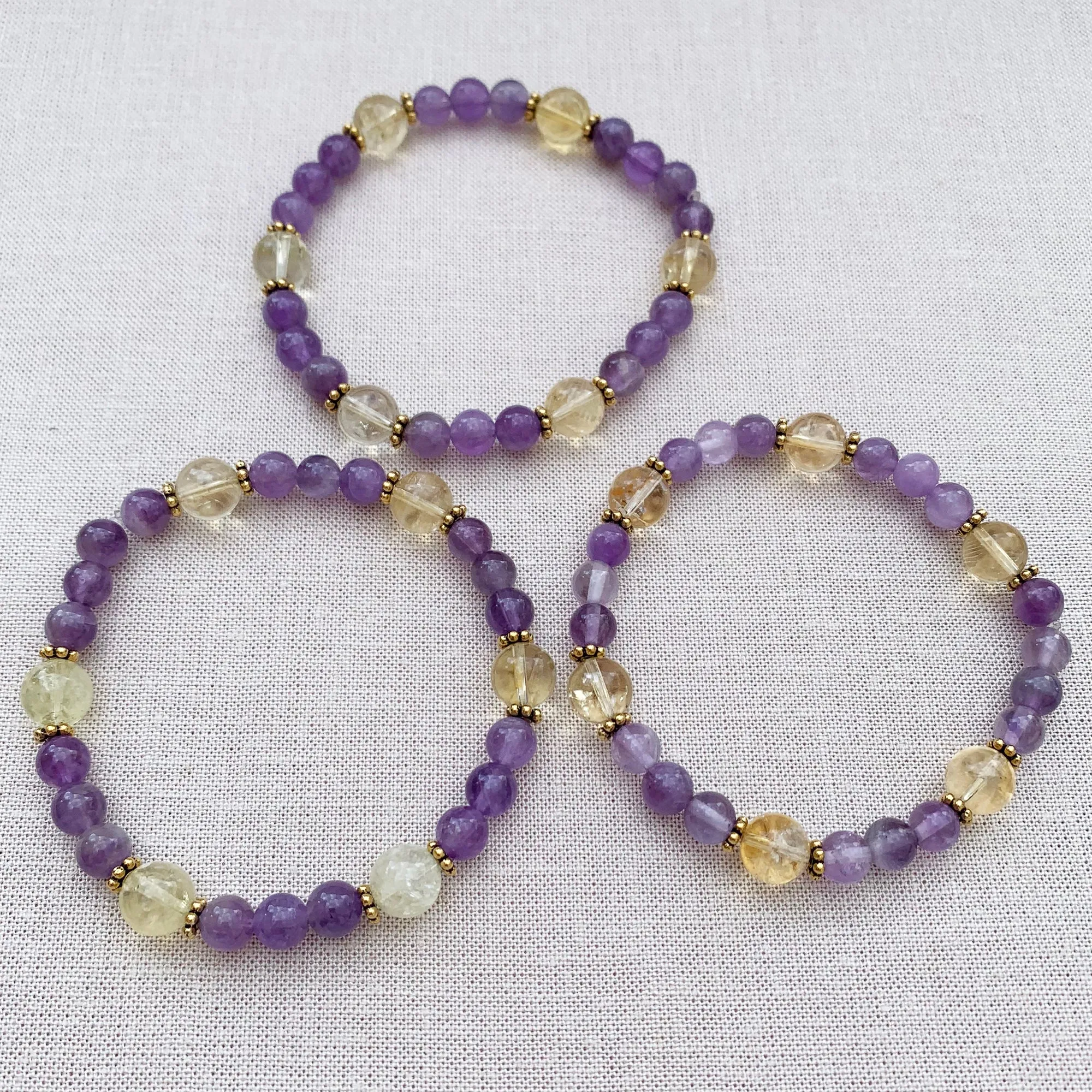 Amethyst   Citrine Stretch Bracelet