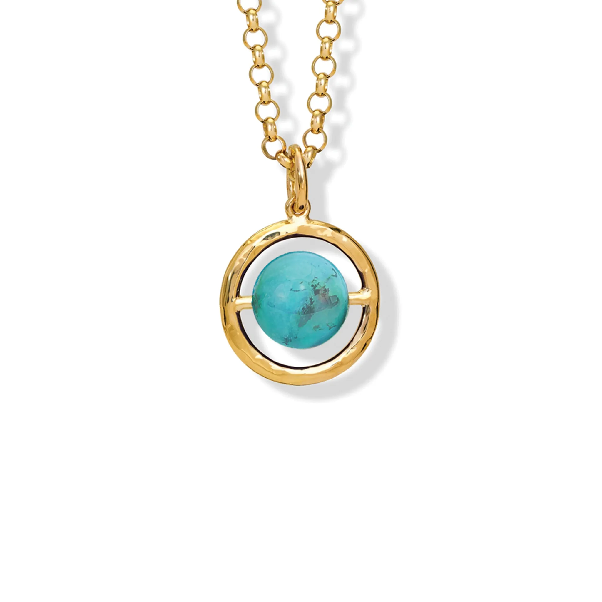 Archipelago Necklace Pendant Yellow Gold - Turquoise