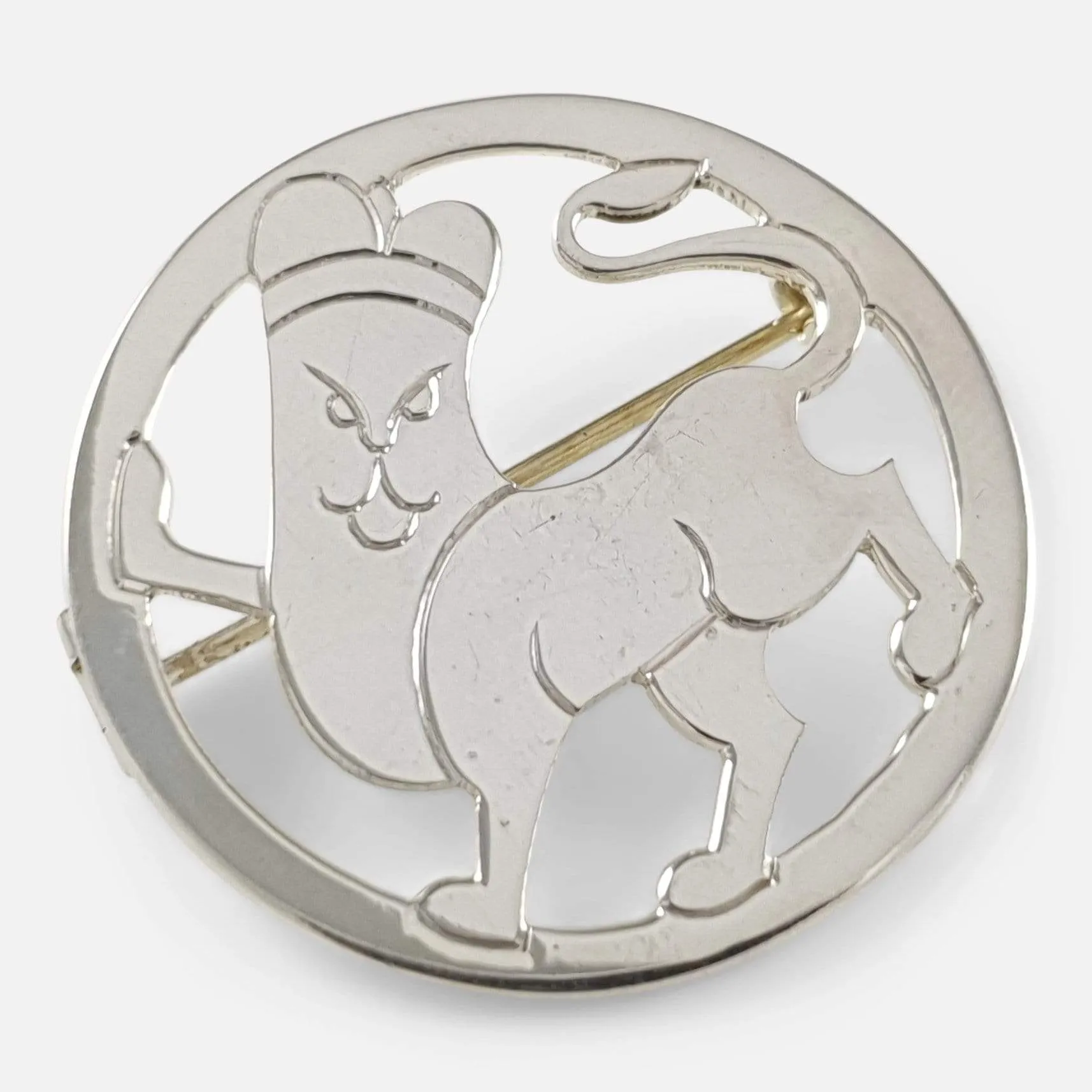 Art Deco Silver Lion Brooch, H.G. Murphy