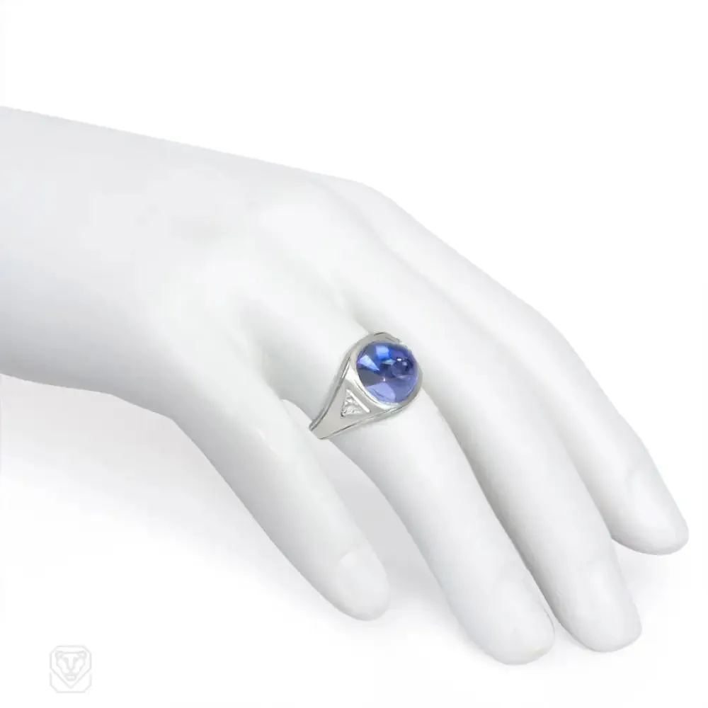 Art Deco sugarloaf sapphire ring