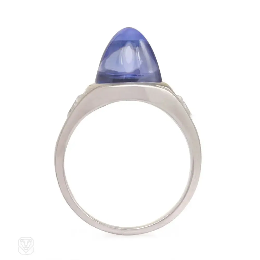 Art Deco sugarloaf sapphire ring