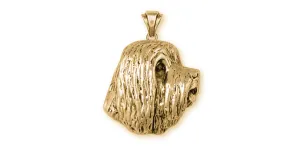 Bearded Collie Pendant 14k Yellow Gold Vermeil Dog Jewelry BCL4-PVM