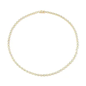 BEZELED PEAR SHAPED DIAMOND CHOKER