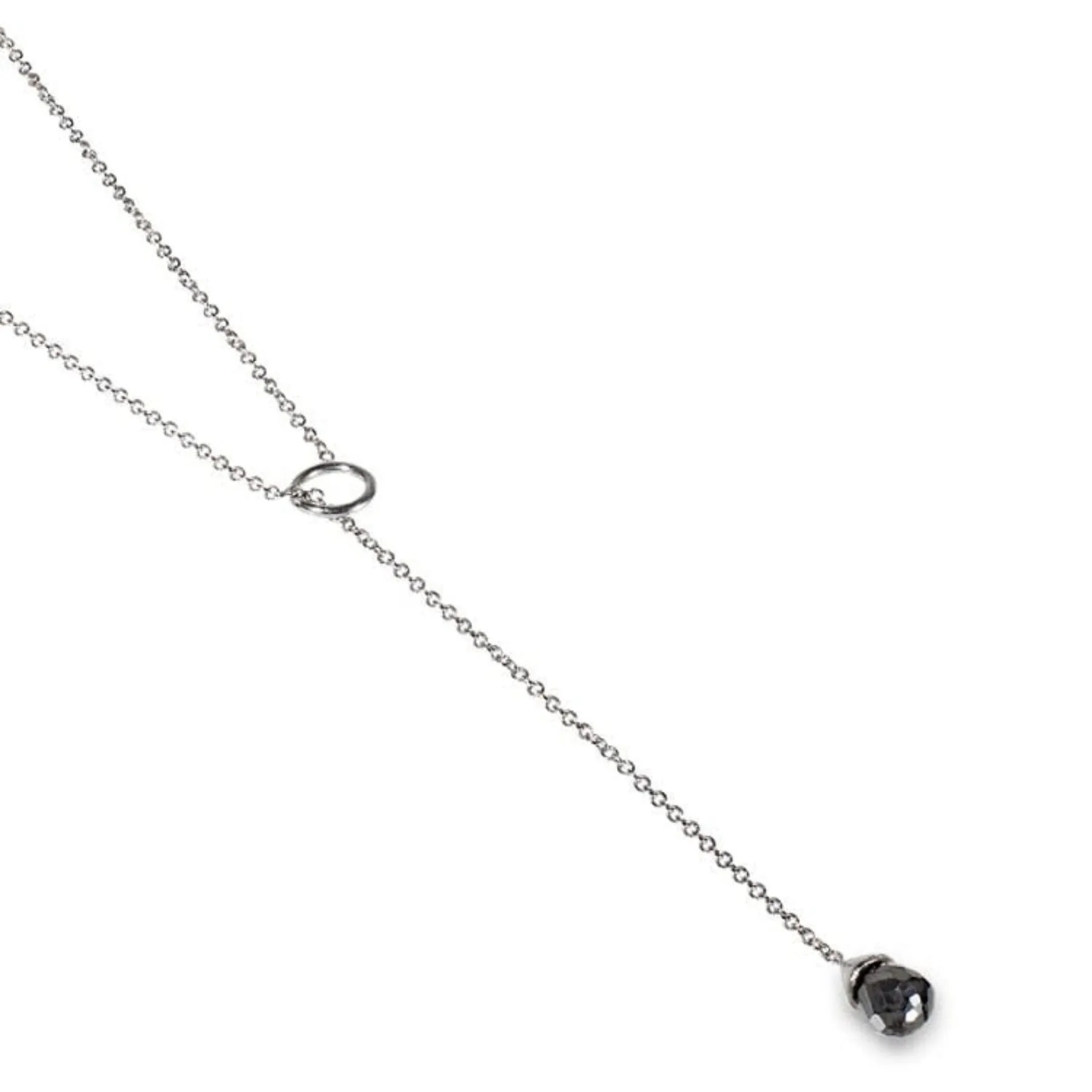 Black Diamond Lariat Necklace