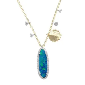 Black Opal and Diamond Necklace