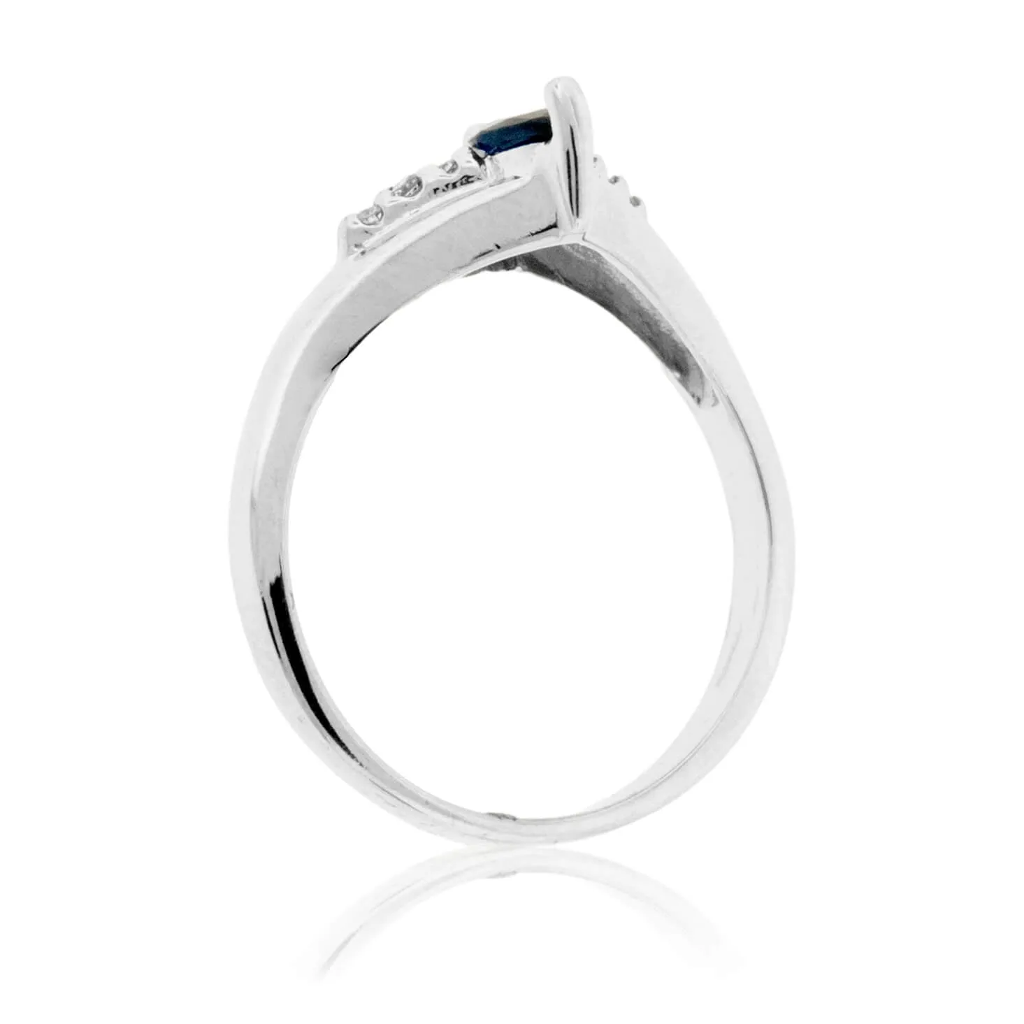 Blue Sapphire Marquise On Point Fashion Ring