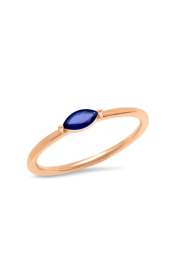 Blue Sapphire Marquise Ring