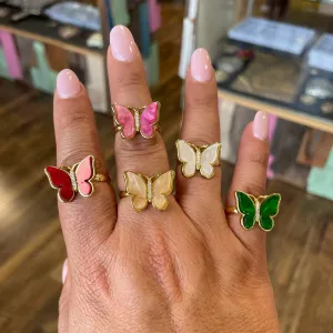 Butterfly Adjustable Gold Rings