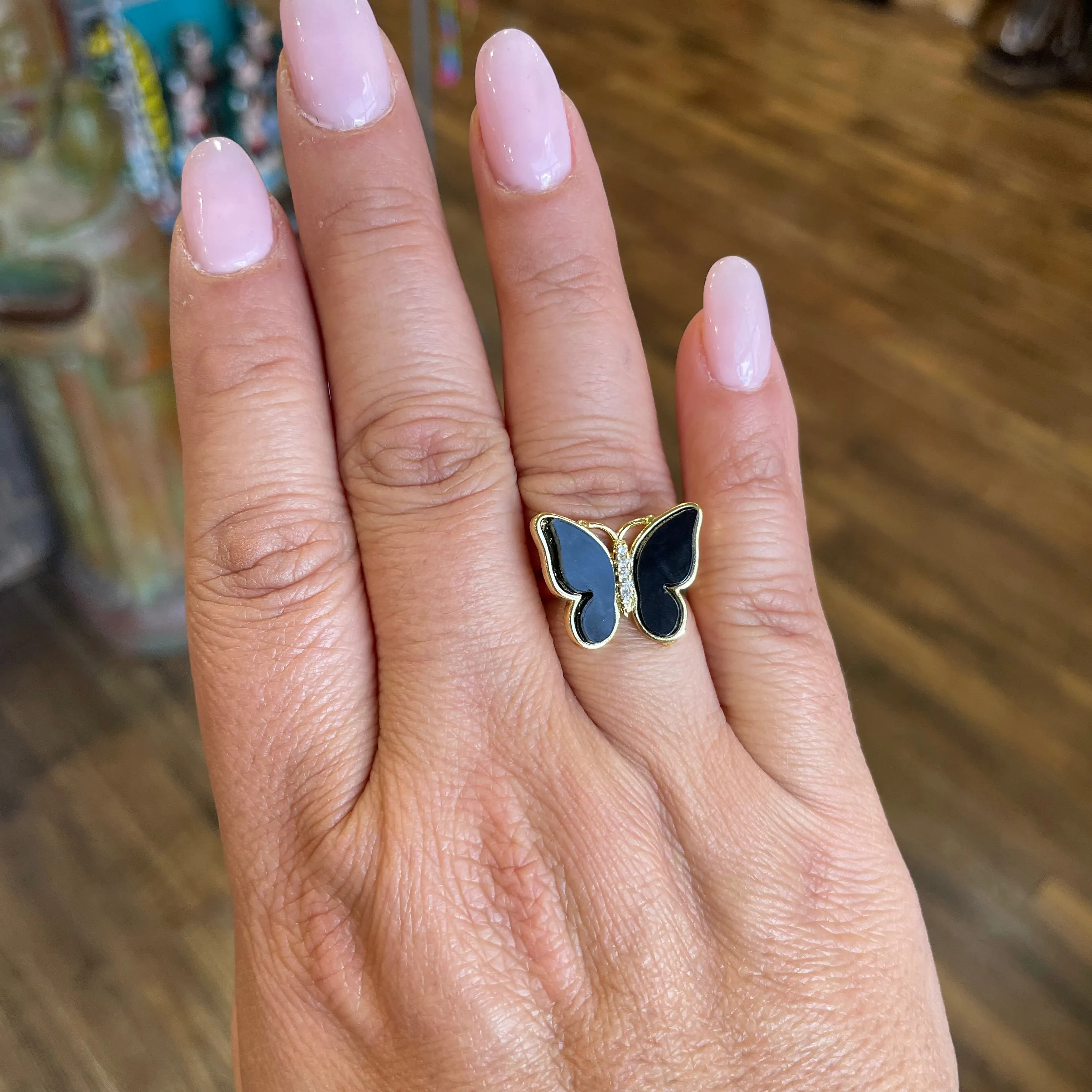 Butterfly Adjustable Gold Rings