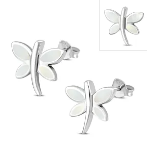 Butterfly Stud Mother of Pearl Sterling Silver Earrings