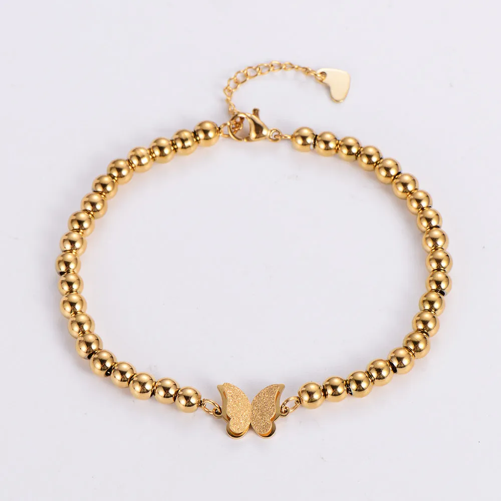 Casual Unisex Butterfly Bowknot Stainless Steel Handmade Bracelets